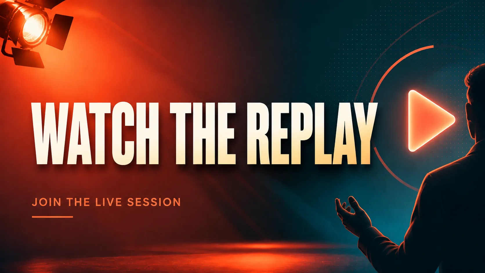 Social media campaign graphic after replacing Live This Friday with Watch the Replay