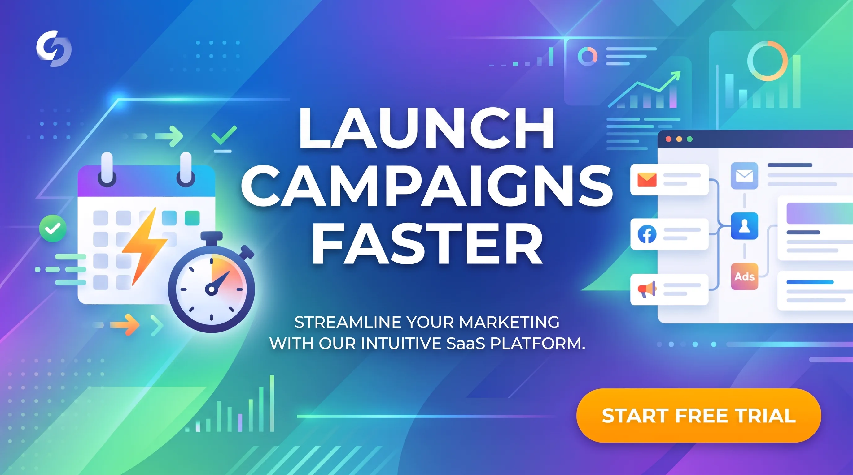 Static SaaS banner ad after replacing Plan Campaigns Faster with Launch Campaigns Faster