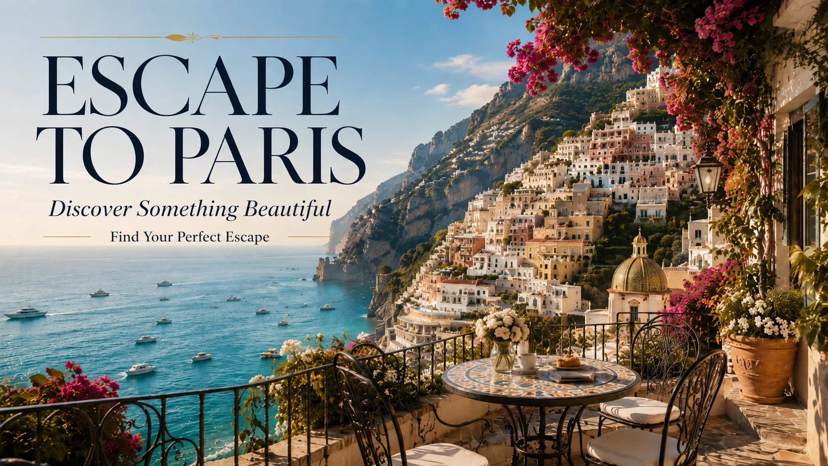 Travel promotion after replacing Your Next Journey Starts Here with Find Your Perfect Escape
