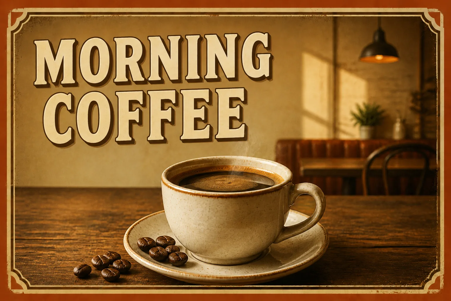 AI-generated coffee poster after correcting Morning Cofee to Morning Coffee