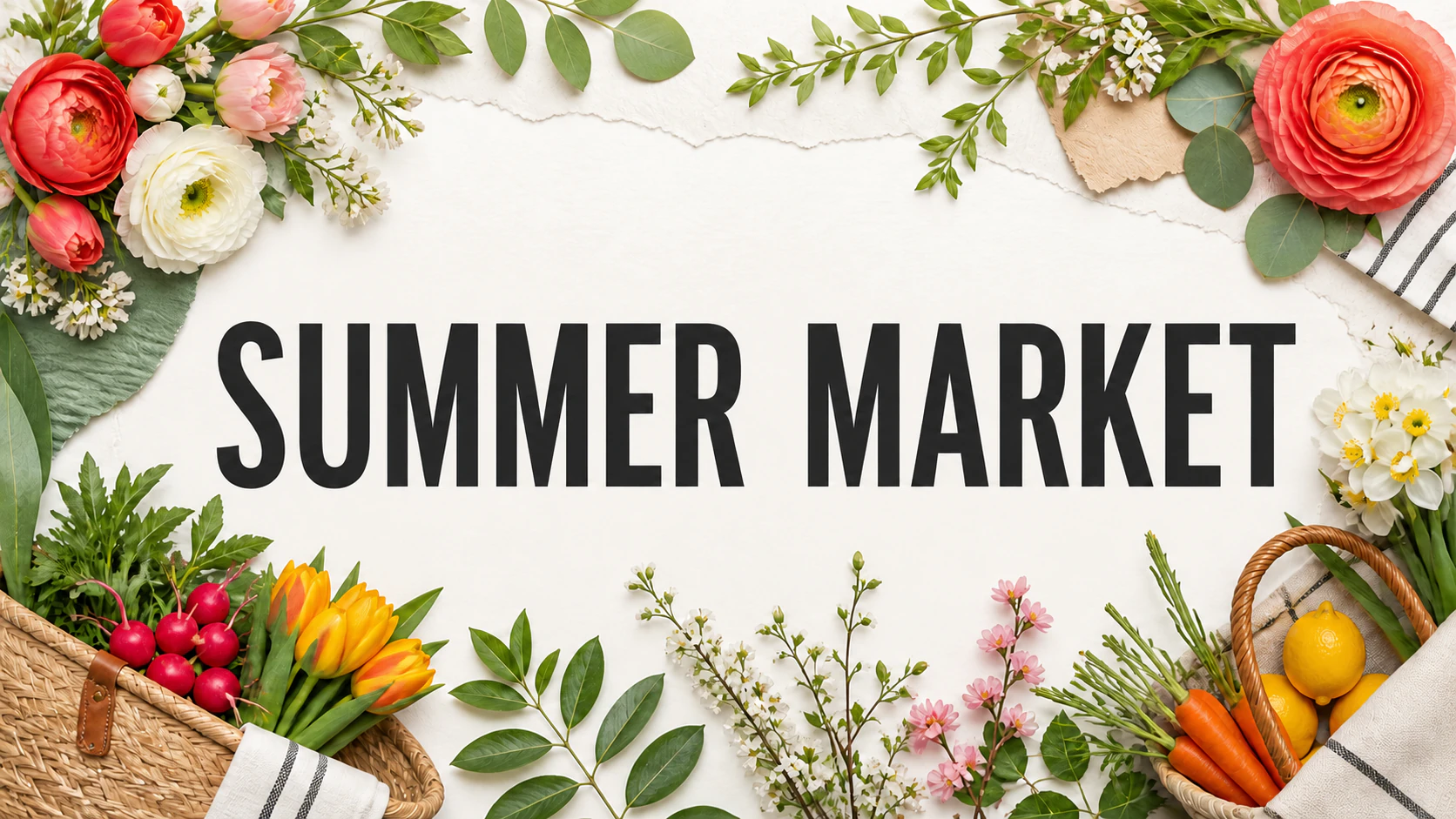 Event poster after replacing Spring Market with Summer Market
